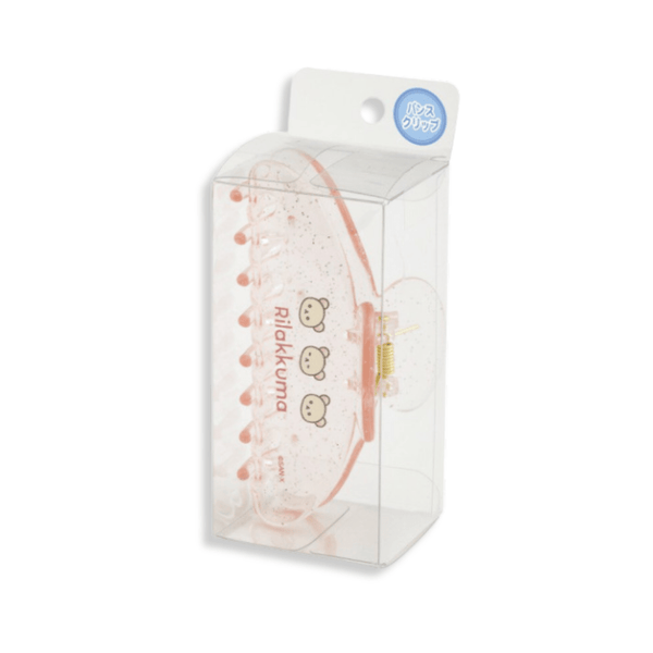 Korilakkuma Pink Glitter Clear Hair Claw Clip - Twinkle Glory