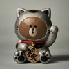 Line Friends Fukuheya Maneki Neko Brown 18cm