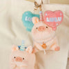 Lulu the Piggy Balloon Plush Keychain with Pink Heart Balloon - Twinkle Glory