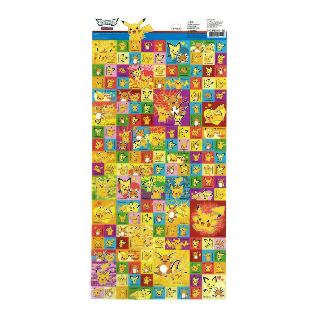 Twinkle Glory Pikachu transparent sticker sheet featuring various colorful Pokémon character designs for stationery