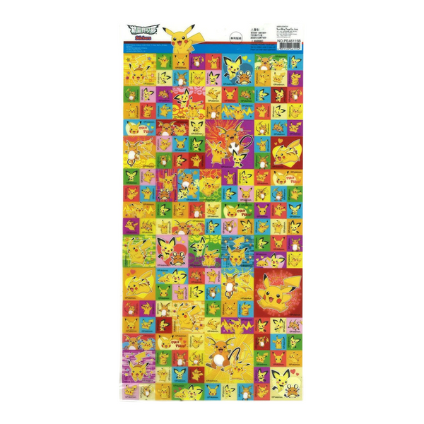 Twinkle Glory Pikachu transparent sticker sheet featuring various colorful Pokémon character designs for stationery