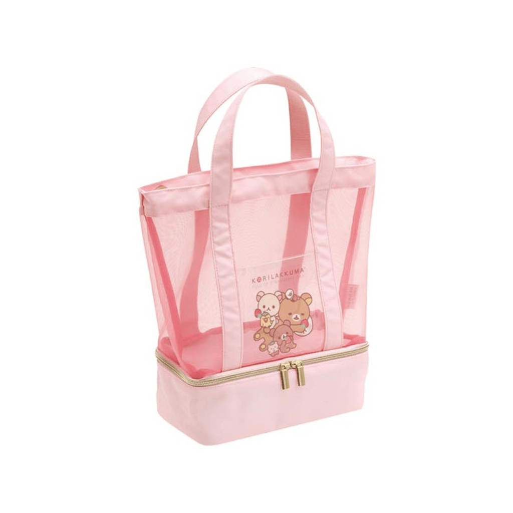 Rilakkuma and Korilakkuma Pink Mesh Tote Bag - Twinkle Glory