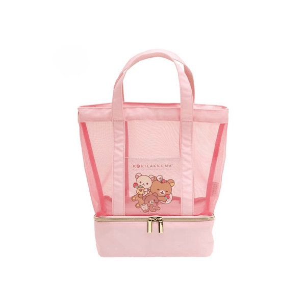 Rilakkuma and Korilakkuma Pink Mesh Tote Bag - Twinkle Glory