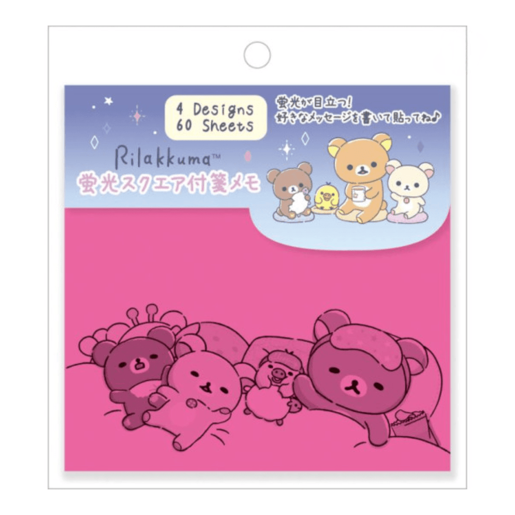Rilakkuma Drowsy with You Fluorescent Square Sticky Note - Twinkle Glory