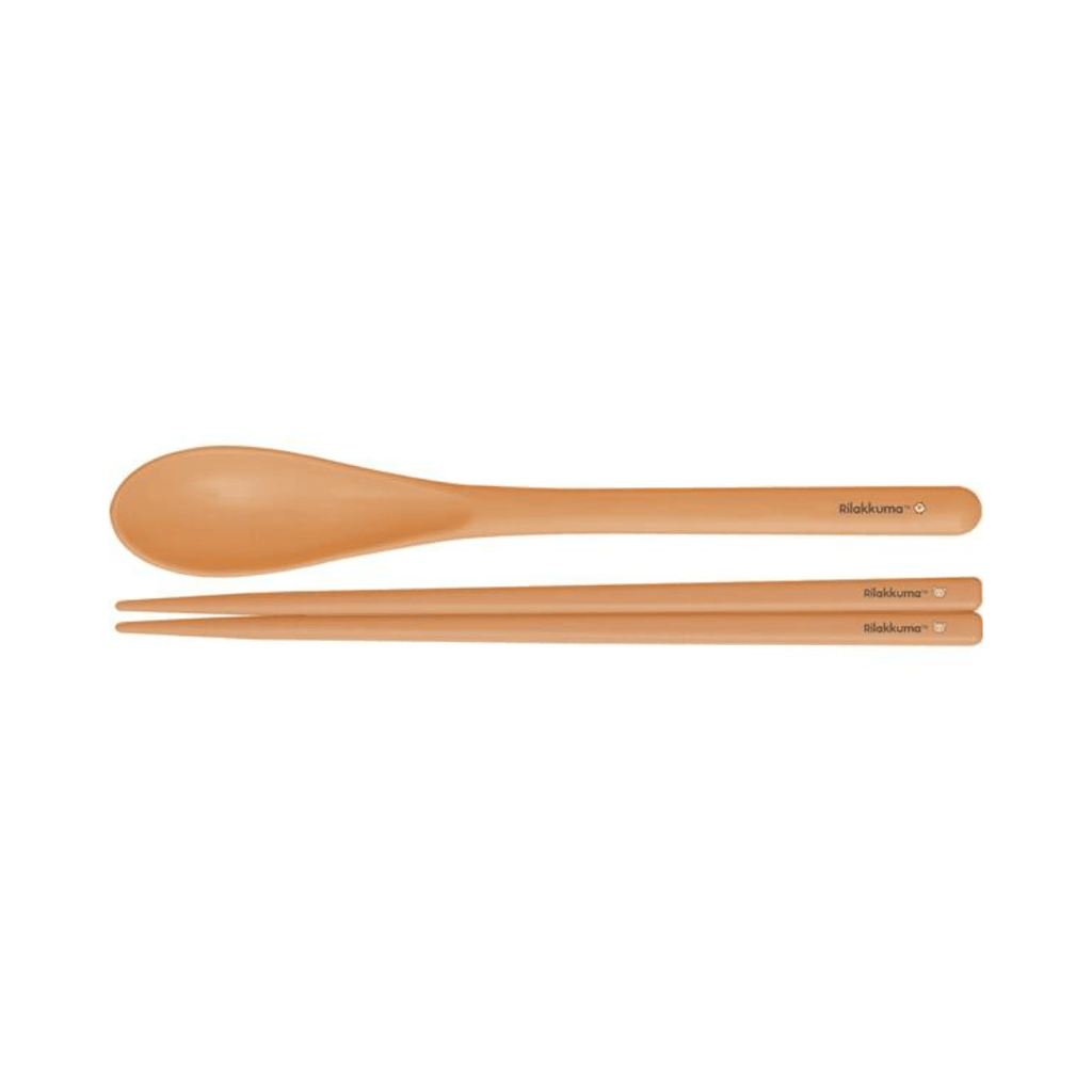 Rilakkuma Home Cafe Chopsticks 18cm & Spoon With Case - Twinkle Glory