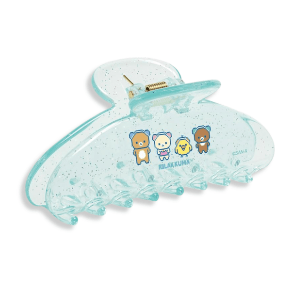 Rilakkuma Korilakkuma Blue Glitter Clear Hair Claw Clip - Twinkle Glory