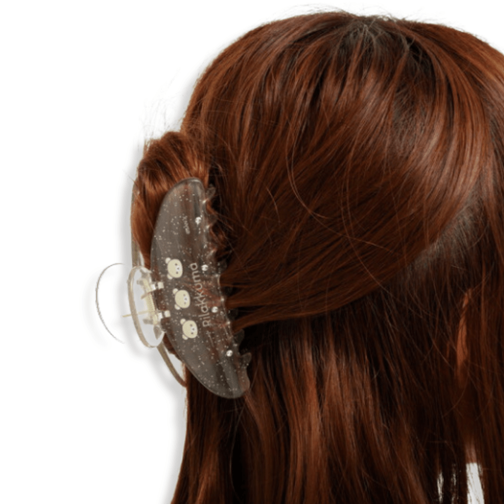 Rilakkuma Yellow Glitter Clear Hair Claw Clip - Twinkle Glory