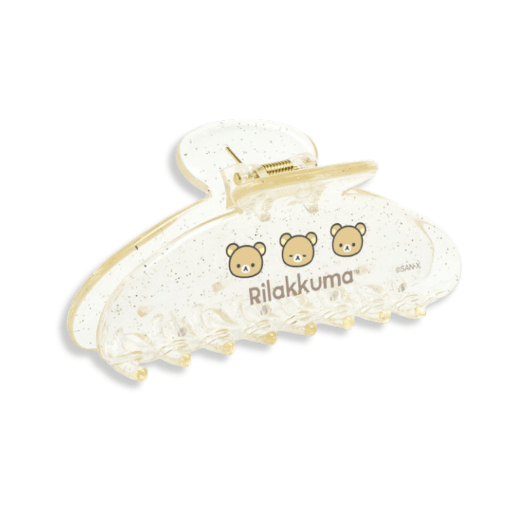 Rilakkuma Yellow Glitter Clear Hair Claw Clip - Twinkle Glory