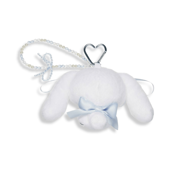 Sanrio Cinnamoroll Heart Carabiner Plush Keychain with Pearl Strap - Twinkle Glory