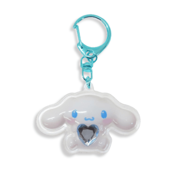 Sanrio Cinnamoroll Plump 3D Heart Crystal Acrylic Keychain - Twinkle Glory
