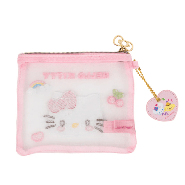 Sanrio Hello Kitty 50th Anniversary Pink Gingham Flat Pouch - Twinkle Glory