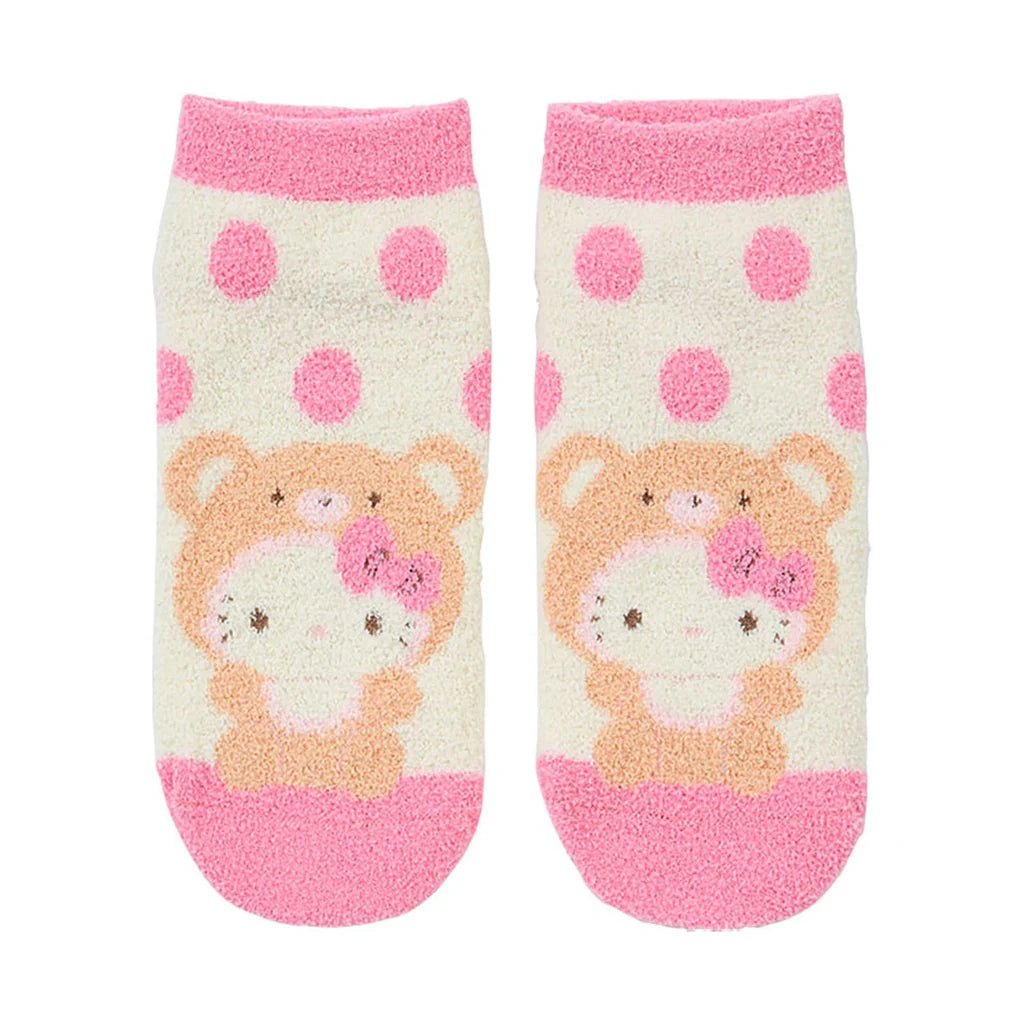 Sanrio Hello Kitty Bear Fluffy Pink Socks - Twinkle Glory