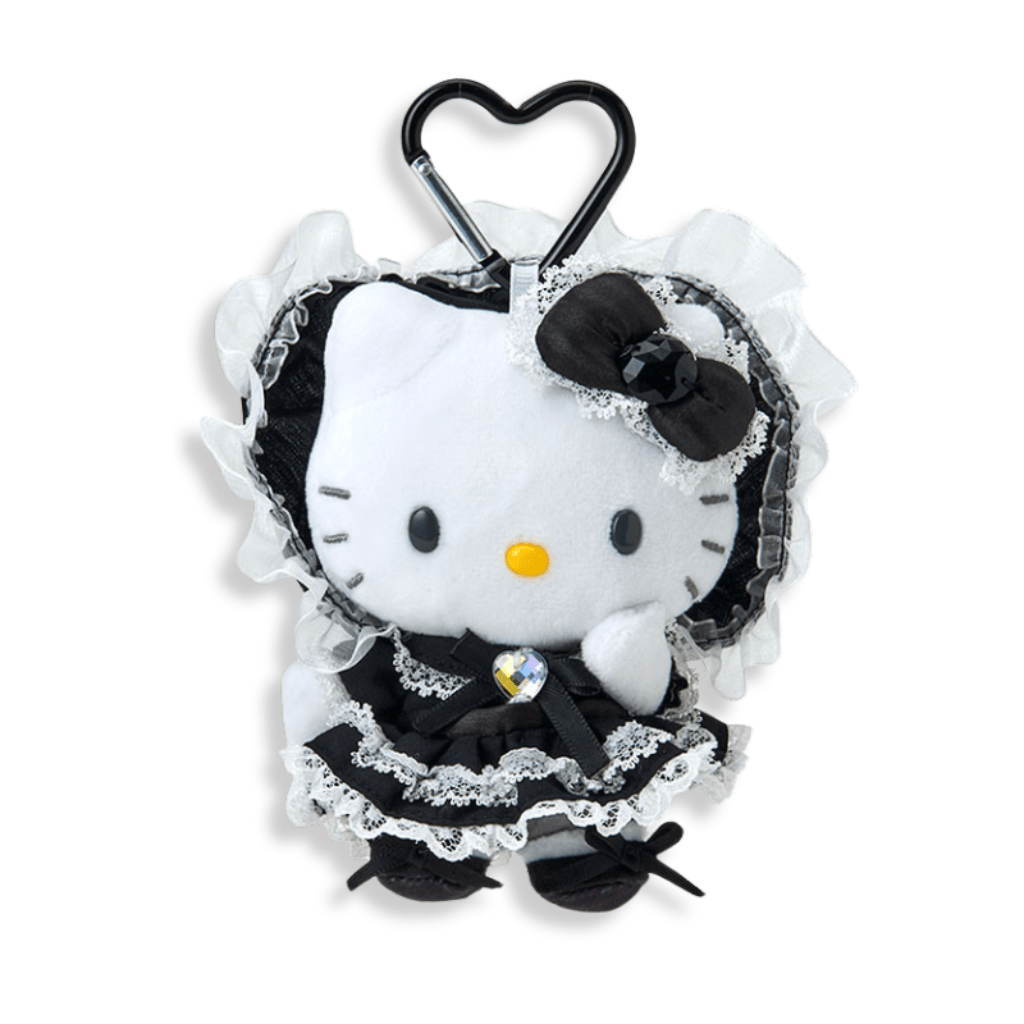 Sanrio Hello Kitty Black Lovely Frill Lolita Plush Keychain - Twinkle Glory
