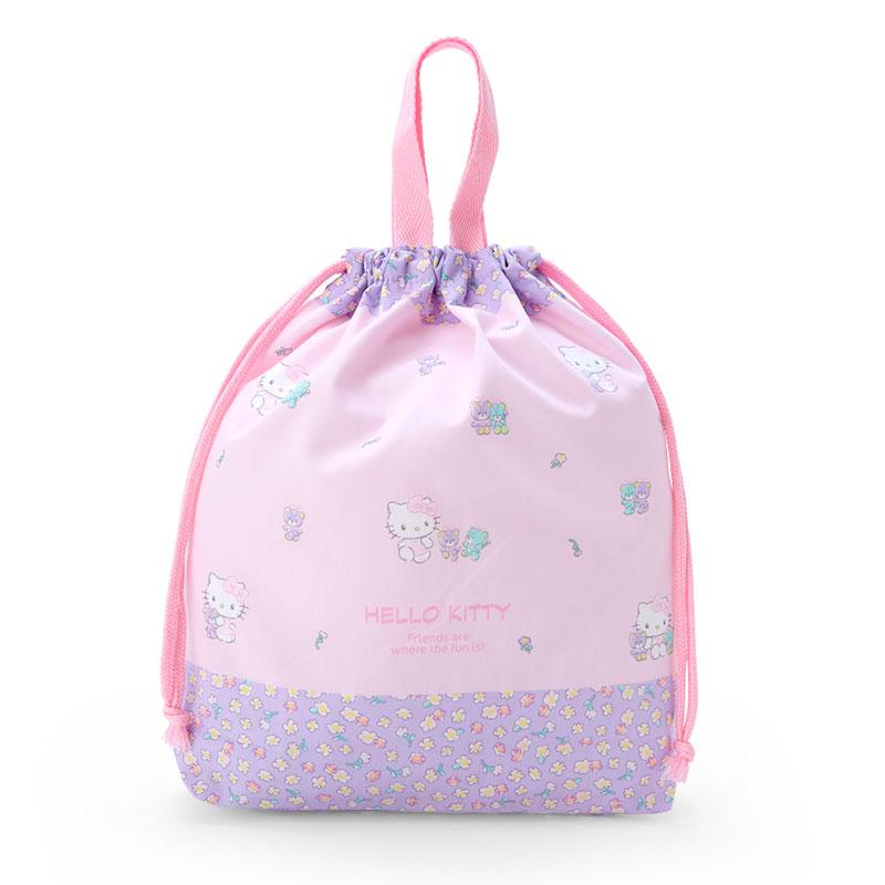 Sanrio Hello Kitty Floral Pattern Drawstring Bag with Handle - Twinkle Glory