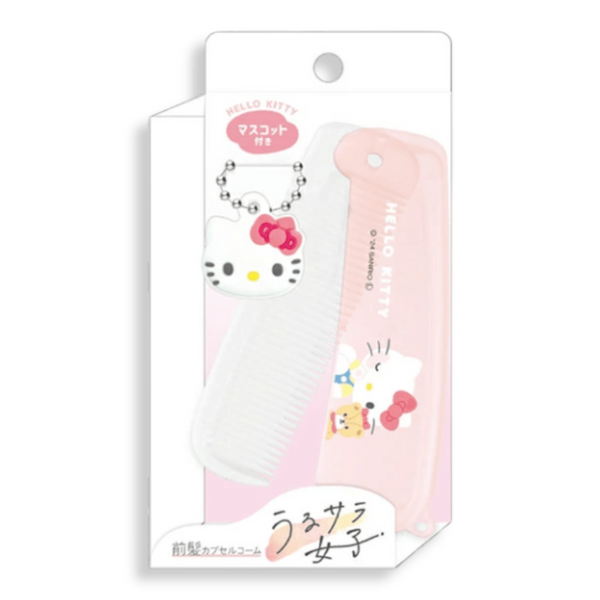 Sanrio Hello Kitty Folding Travel Comb with Mascot Charm - Twinkle Glory