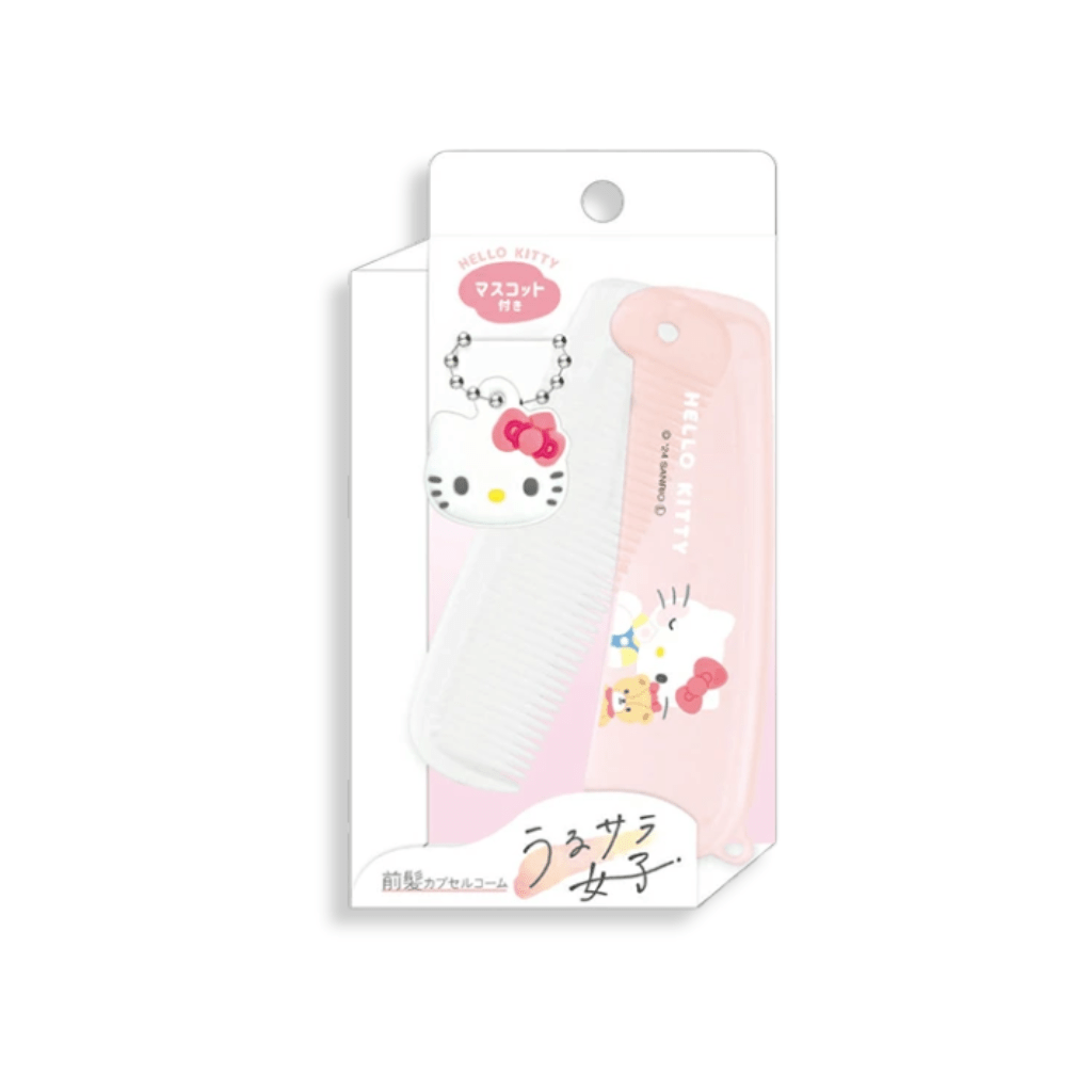 Sanrio Hello Kitty Folding Travel Comb with Mascot Charm - Twinkle Glory