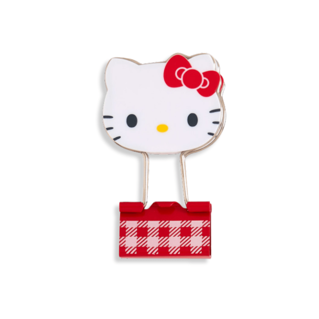 Sanrio Hello Kitty Gingham Binder Clips 3 - pcs Set - Twinkle Glory