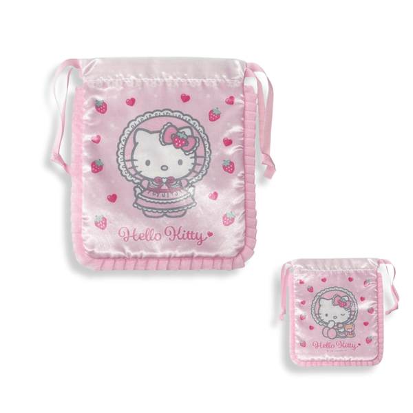Sanrio Hello Kitty Pink Lolita Ruffle Drawstring Bag - Twinkle Glory