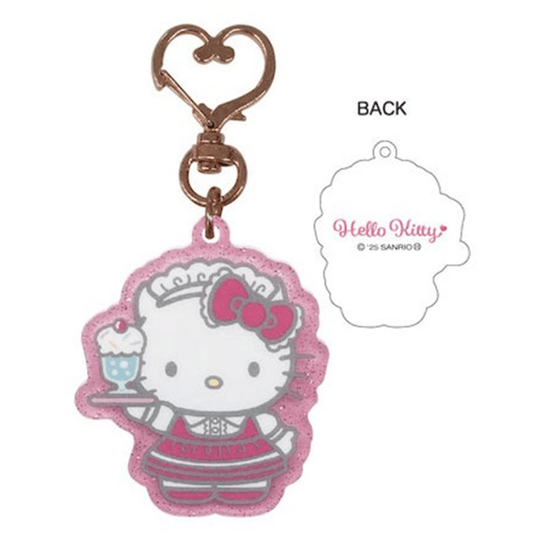 Sanrio Hello Kitty Pink Maid Glitter Acrylic Keychain - Twinkle Glory