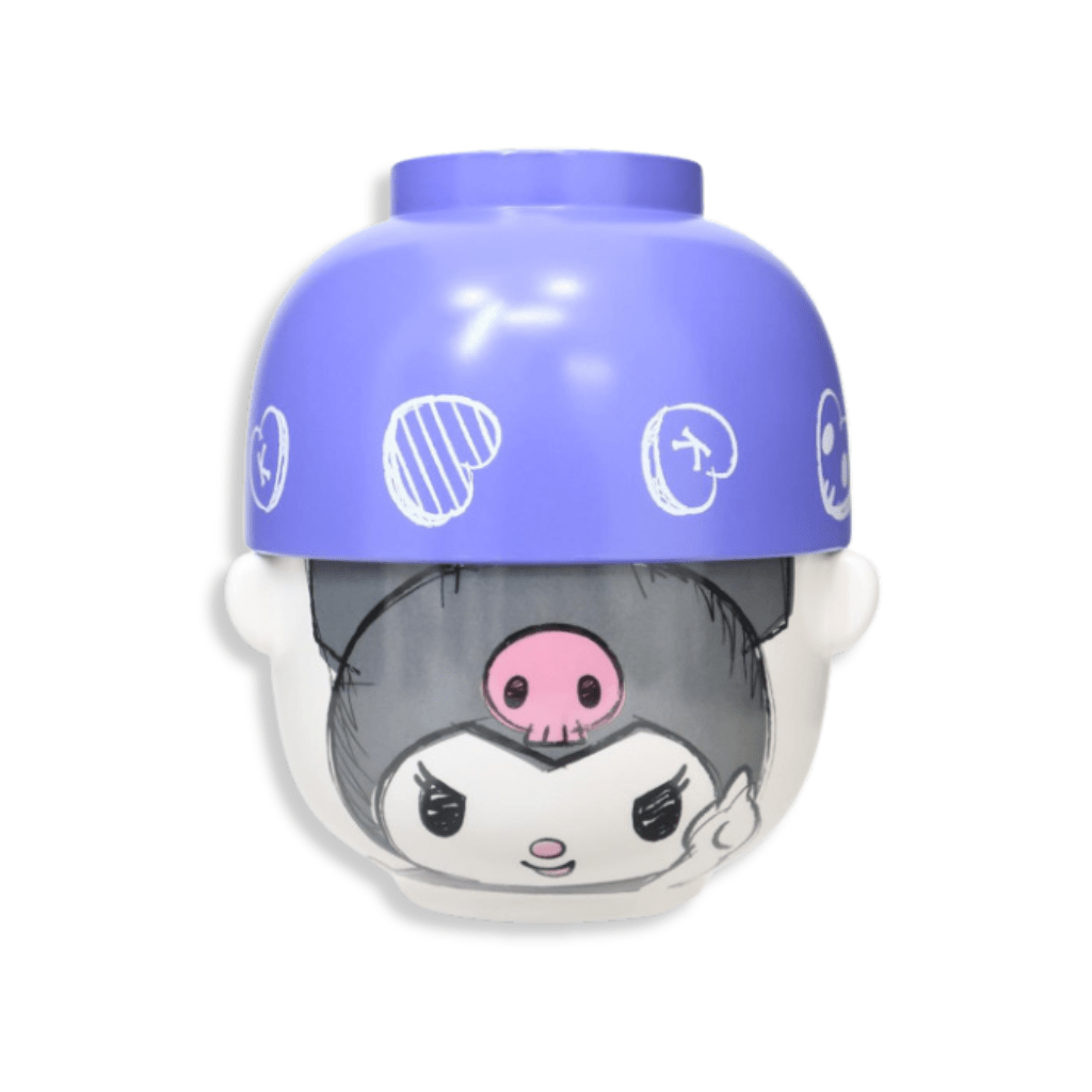 Sanrio Kuromi Ceramic Tea Bowl & Melamine Soup Bowl Set - Twinkle Glory
