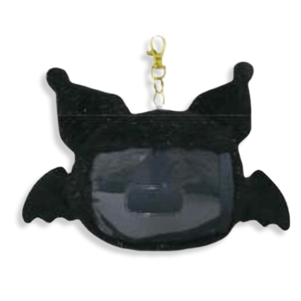 Sanrio Kuromi Devil Black Fluffy Pass Case - Twinkle Glory