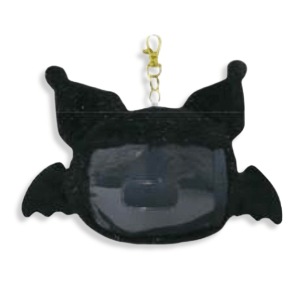 Sanrio Kuromi Devil Black Fluffy Pass Case - Twinkle Glory