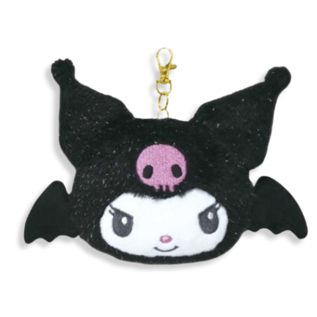 Sanrio Kuromi Devil Black Fluffy Pass Case - Twinkle Glory