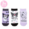 Sanrio Kuromi Kids Sneaker Socks 3 Pair Set