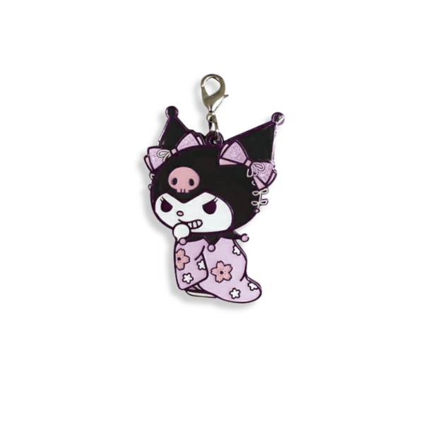 Sanrio Kuromi Sakura Kimono Sparkling Metal Charm - Twinkle Glory
