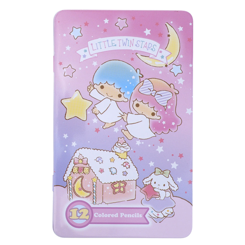 Sanrio Little Twin Stars 12 Coloured Pencils In Tin Box