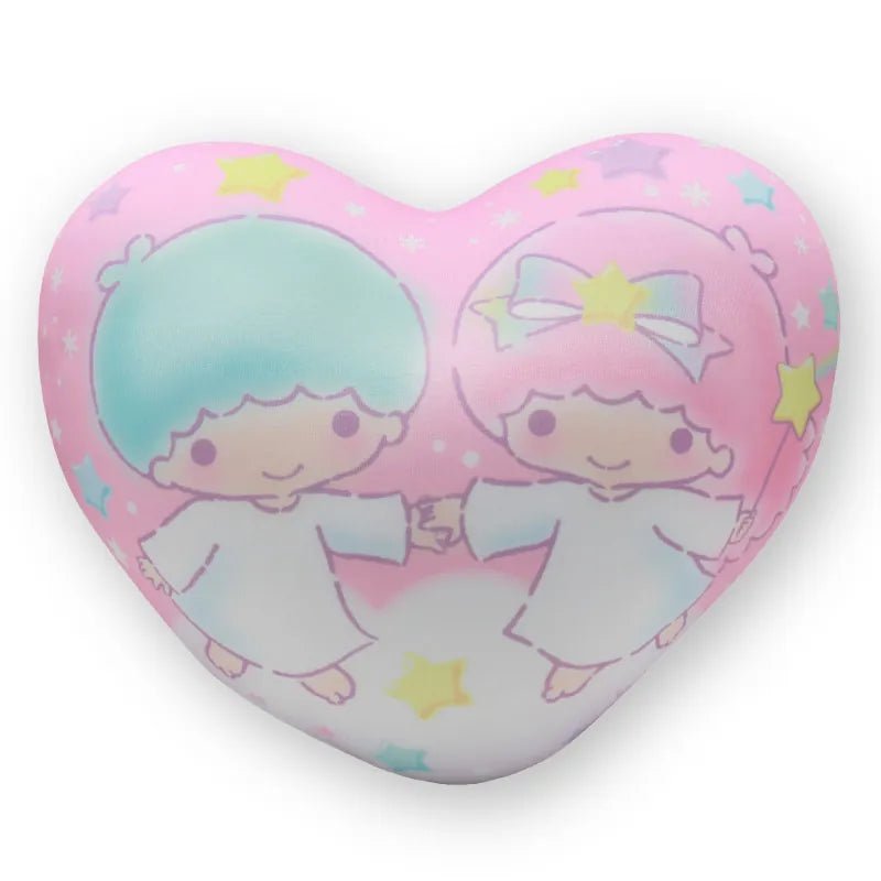 Sanrio Little Twin Stars Heart Shape Reversible Cushion & Neck Pillow - Twinkle Glory