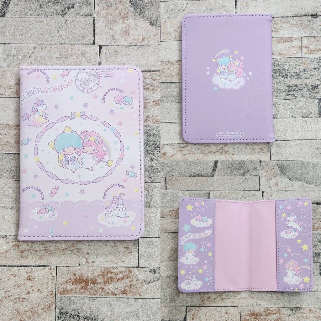 Sanrio Little Twin Stars Passport Holder with Cute Stamp Design - Twinkle Glory