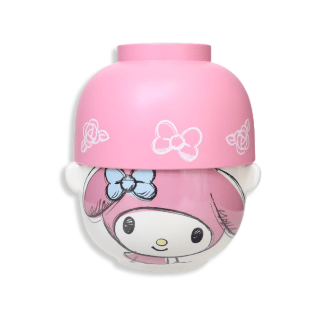 Sanrio My Melody Ceramic Tea Bowl & Melamine Soup Bowl Set - Twinkle Glory