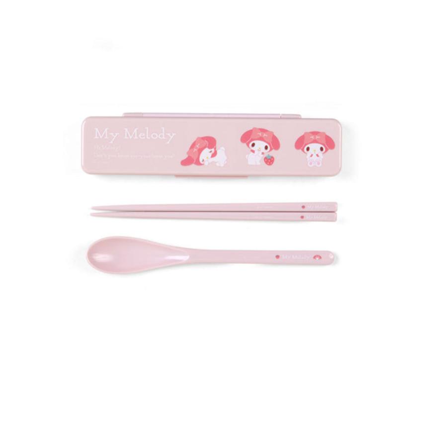 Sanrio My Melody Chopstick Spoon Set With Case