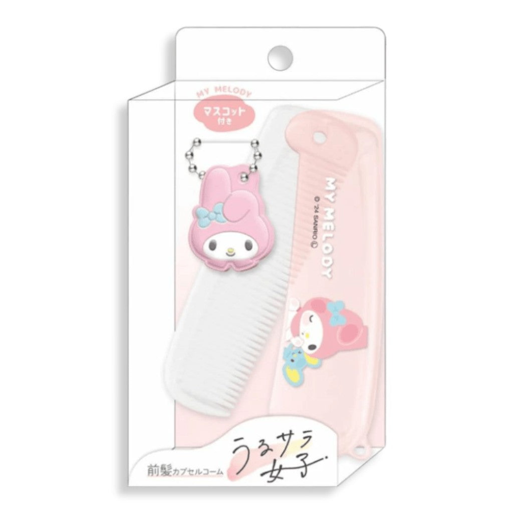 Sanrio My Melody Folding Travel Comb with Mascot Charm - Twinkle Glory