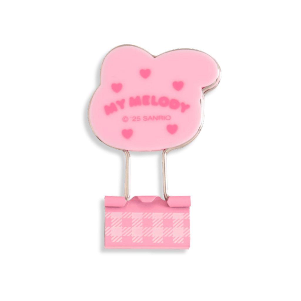 Sanrio My Melody Gingham Binder Clips 3 - pcs Set - Twinkle Glory