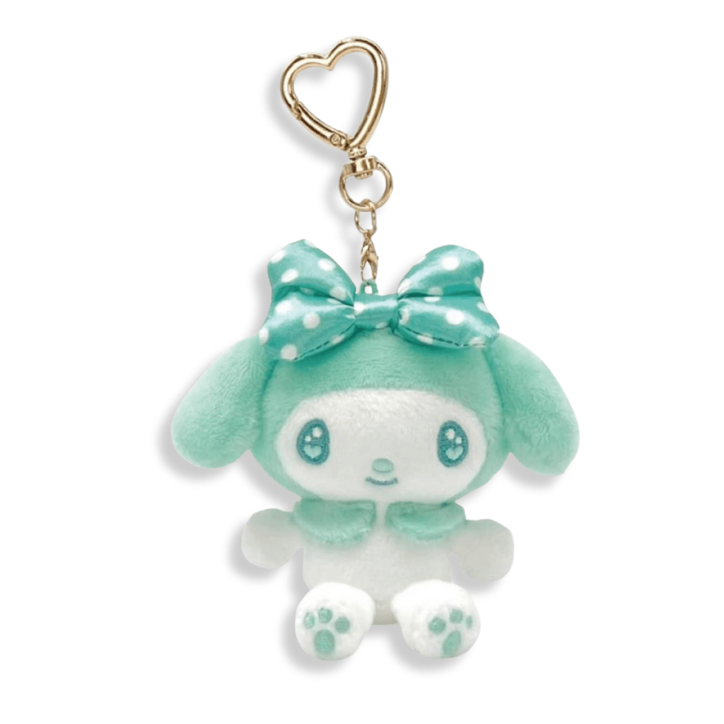 Sanrio My Melody Green Heart Carabiner Plush Keychain - Twinkle Glory
