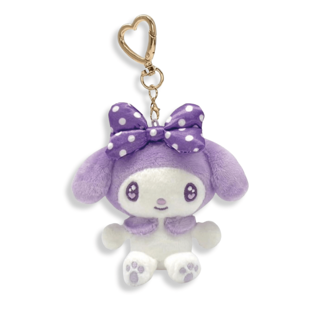 Sanrio My Melody Purple Heart Carabiner Plush Keychain - Twinkle Glory