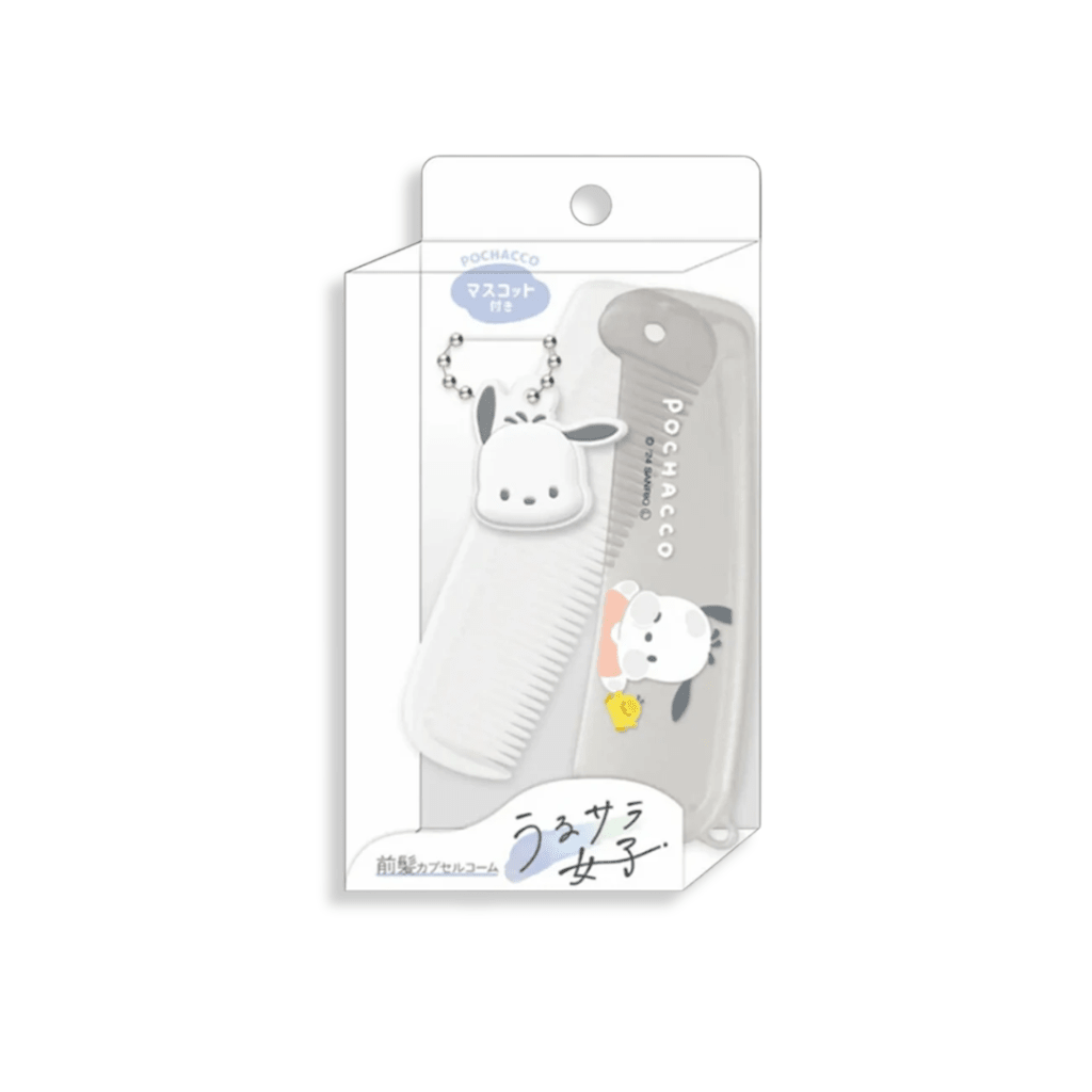 Sanrio Pochacco Folding Travel Comb with Mascot Charm - Twinkle Glory