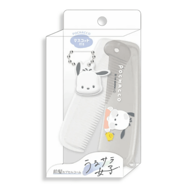 Sanrio Pochacco Folding Travel Comb with Mascot Charm - Twinkle Glory