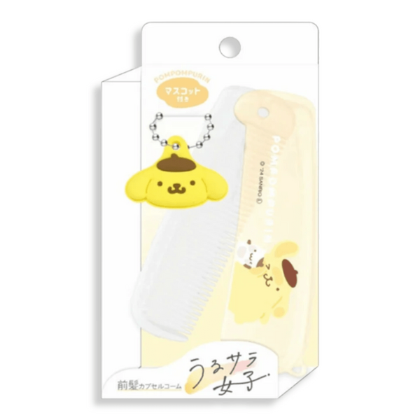 Sanrio Pompompurin Folding Travel Comb with Mascot Charm - Twinkle Glory
