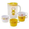 Twinkle Glory Skater Pokémon Pikachu stacking cup and jug set in yellow and white polypropylene for picnics.