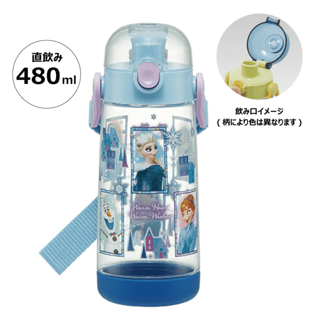 Skater Disney Princess Frozen Clear One Touch Bottle 480ml - Twinkle Glory