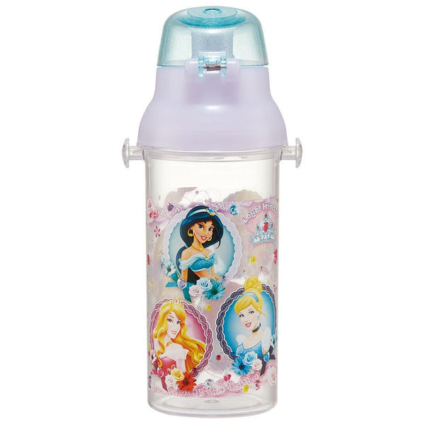 Skater Disney Princesses Transparent One Touch Water Bottle 480ml - Twinkle Glory