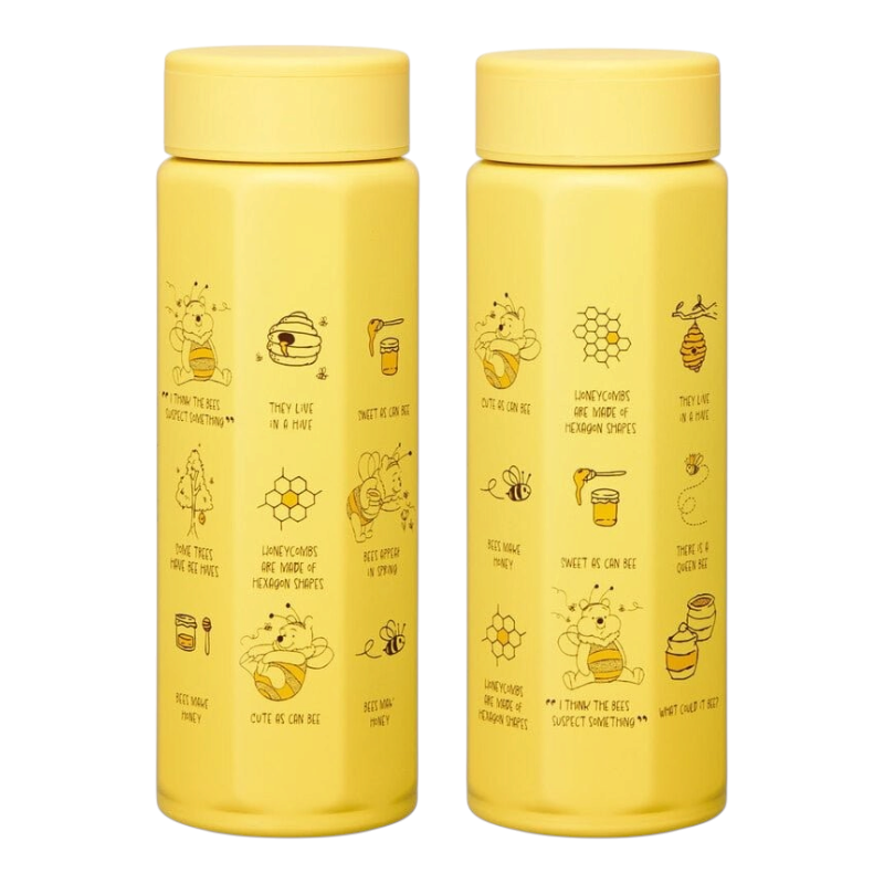Skater Disney Winnie The Pooh Hexagonal Yellow Water Bottle 500ml - Twinkle Glory