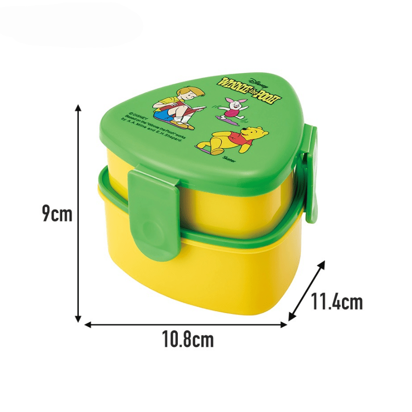 Skater Disney Winnie the Pooh Triangular Two Tier Lunch Box 500ml - Twinkle Glory