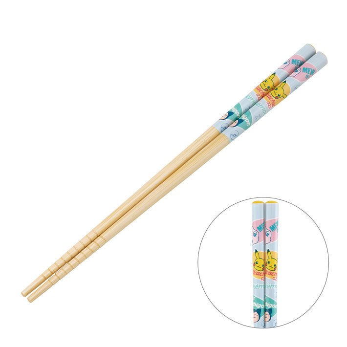 Skater Pokemon Face Blue Bamboo Chopsticks 21cm - Twinkle Glory