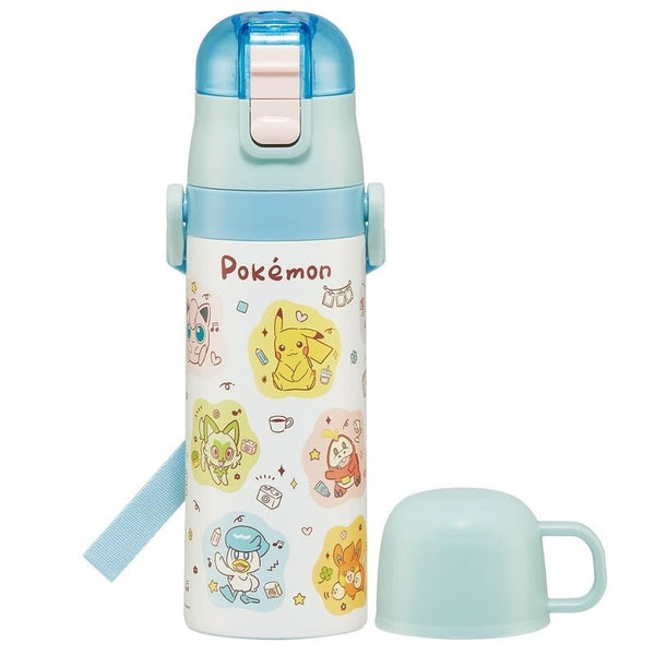 Skater Pokémon IX Characters Thermos Bottle with Locking Lid and Cup 470ml - Twinkle Glory