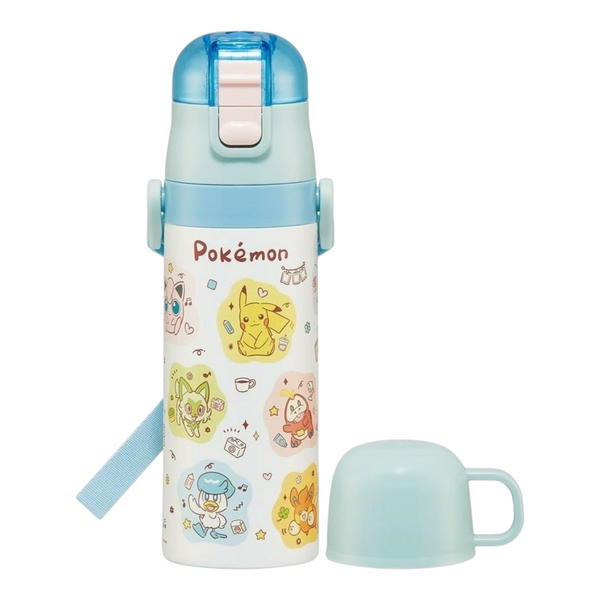 Skater Pokémon IX Characters Thermos Bottle with Locking Lid and Cup 470ml - Twinkle Glory