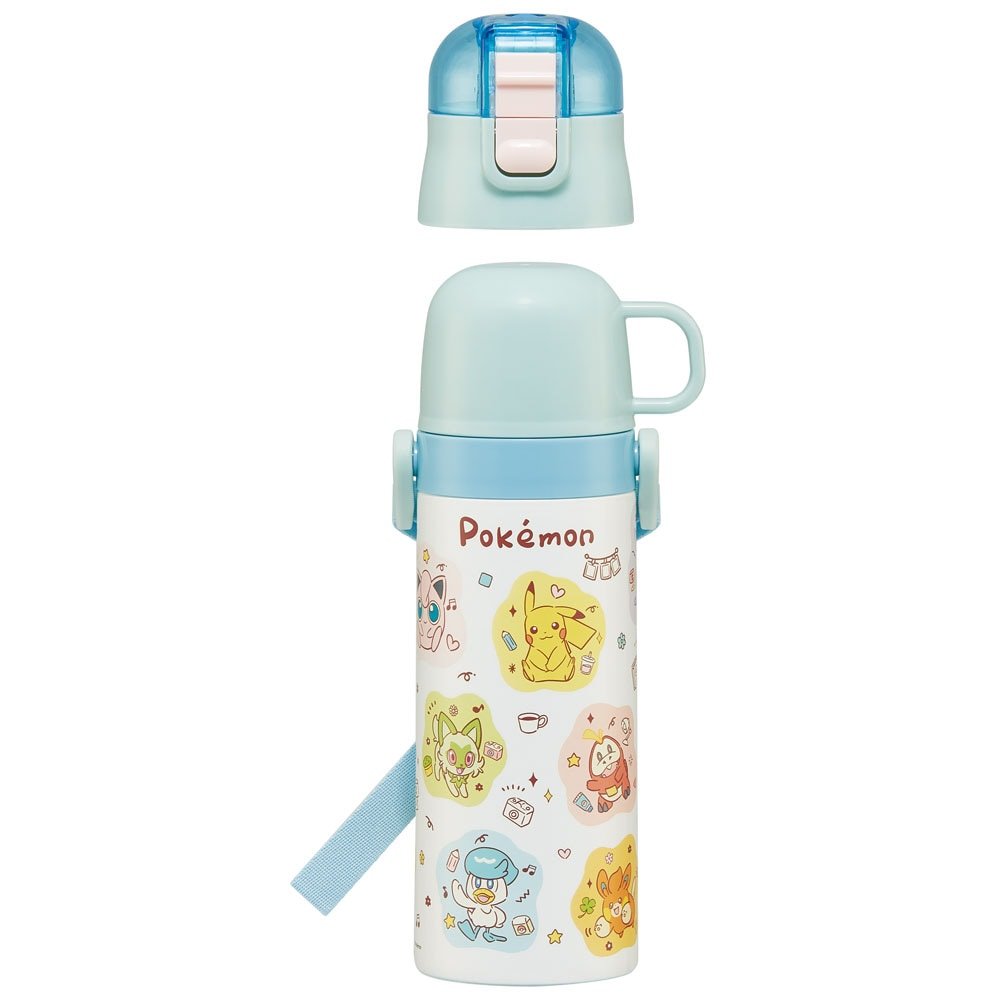 Skater Pokémon IX Characters Thermos Bottle with Locking Lid and Cup 470ml - Twinkle Glory